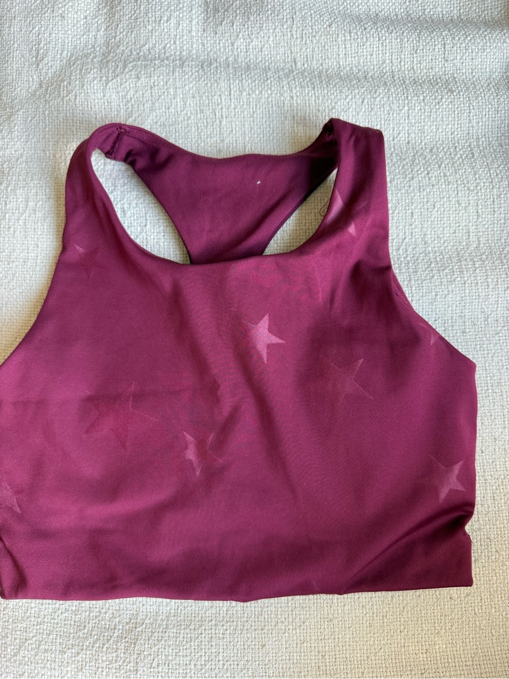 Subtle Maroon Star Racerback Sports Bra